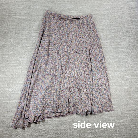 Vanessa Virginia Knit Skirt Large Asymmetrical Maxi Multicolor Textured Lined - Picture 14 of 16